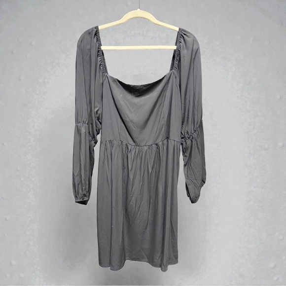 PrettyGarden Black Smocked Babydoll Dress XXL Lantern Sleeve Fit Flare - Picture 14 of 16